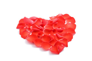 heart shape of rose petals