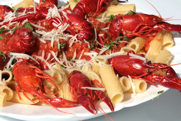 pasta with crawfish and tomato sauce