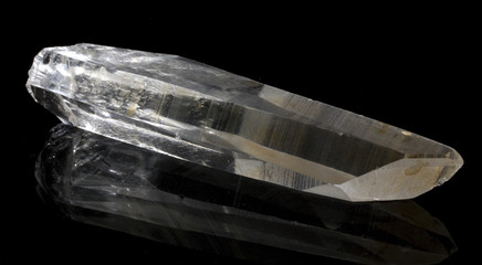 quartz crystal with back and top lighting on black