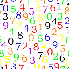 numbers - seamless vector wallpaper. different colours