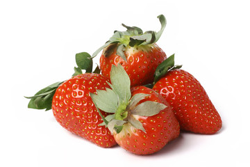 strawberries isolated on whiet background