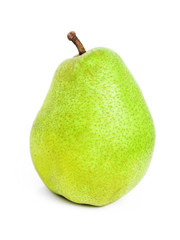 The ripe juicy pear with white background