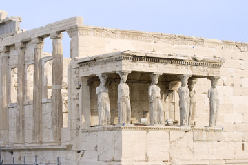 The Porch of the Maidens in Athens, Greece.