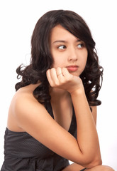 Naklejka premium unhappy girl sitting