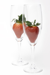 strawberries in glass