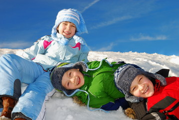 Happy Kids in the Snow