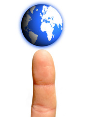 World over a finger