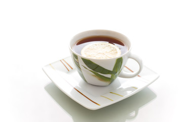 Hot tea in porcelain pot