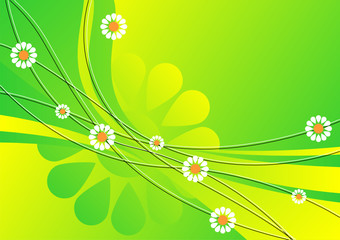 Flower pattern in tones of green evoking spring time