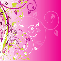Fototapeta na wymiar Grunge floral backgrounds, vector illustration 