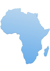 Carte de l'Afrique bleu
