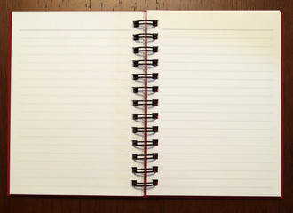 Open note book showing 2 pages2