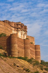 Meherangarh fort dominating the city - Jodhpur, Rajasthan, India