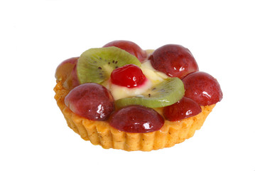 Fruit cake isolated on white background