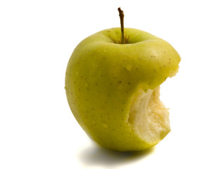 bitten apple isolated over white