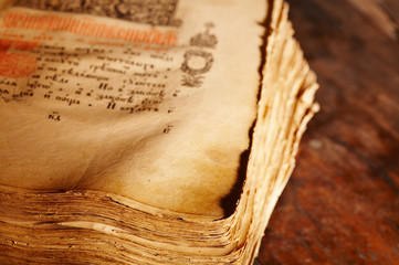Ancient book, shallow depth of field