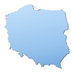 Obraz premium Poland map filled with light blue gradient