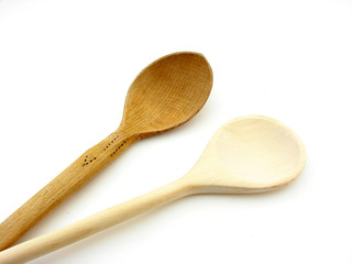 Wooden spoons isolated