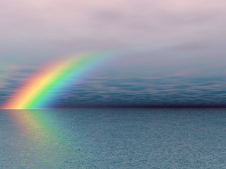 Wonderful rainbow over the sea