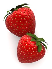 3d erdbeeren