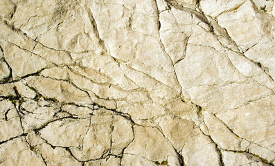 Cracked surface of natural limestone
