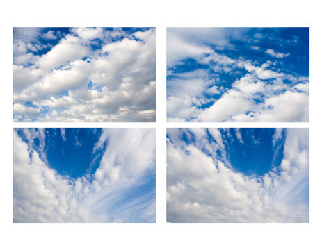 Collage with four skies 