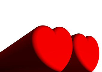 red heart, isolated, love