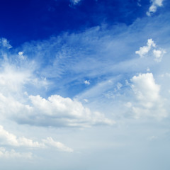 beautiful white clouds on background blue sky
