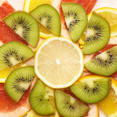 Fototapeta premium grapefruit, lemon, kiwi, and orange
