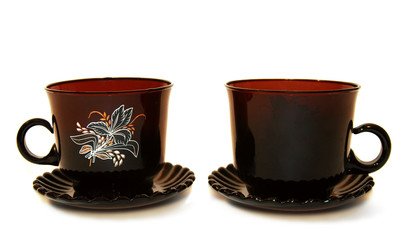 Cup for coffee with a pattern on a white background