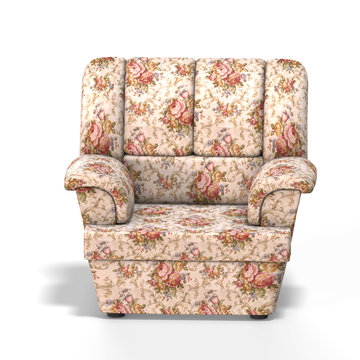 comfortable arm chair (single) with Clipping Path