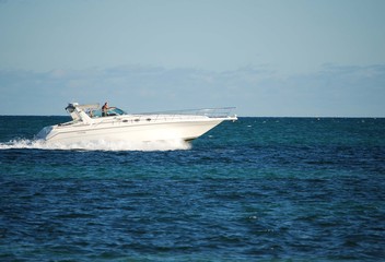 Luxury Boat in the Ocean Off Virginia Key