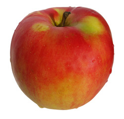 Apple red and yellow wet