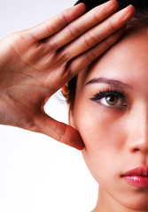 young mesmerizing eyes of a gorgeous looking asian woman 