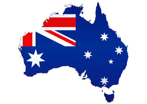 Carte de l'Australie (drapeau)
