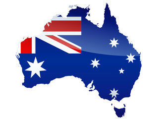 Obraz na płótnie Canvas Carte de l'Australie (drapeau métal)