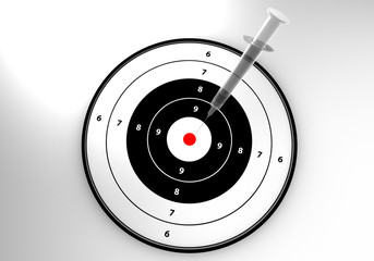 Target with syringe