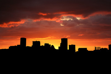 Fototapeta na wymiar Baltimore skyline at sunset