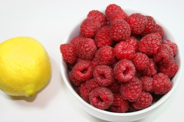 raspberries and lemon