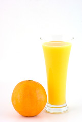 fresh juice and a orange