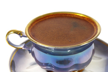 isolated cup of black hot coffee