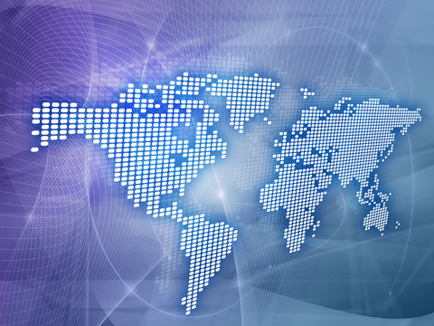 world map technology-style