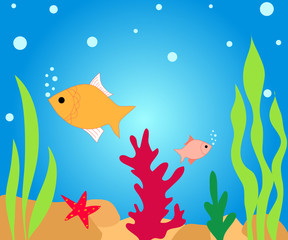 Fishes in water