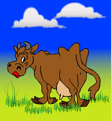 Obraz na płótnie Canvas Illustration einer Kuh - Vector