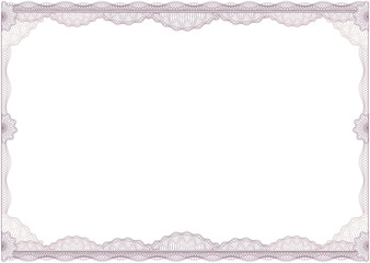 Classic guilloche border for diploma or certificate. A4 
