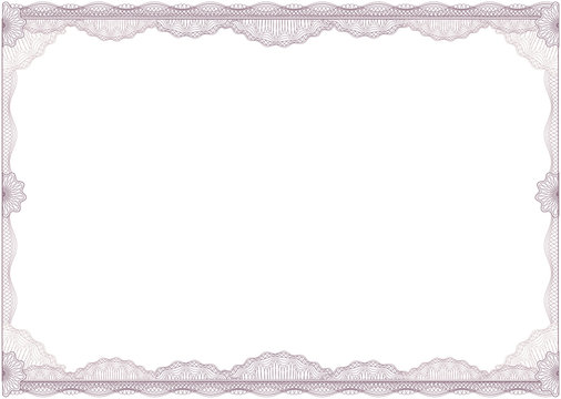 Classic Guilloche Border For Diploma Or Certificate. A4 