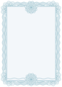 Classic guilloche border for diploma or certificate. A4