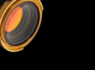 Golden eye - gold lens isolated