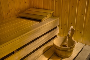 Interior of a sauna