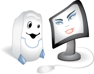 computer case and display